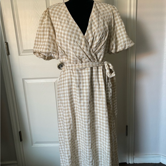 Kensie Womens Midi Dress Beige Sz 12 - Picture 3 of 14